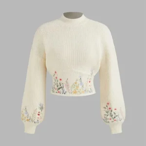 Floral Embroidery  Sweater