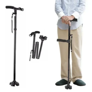 Folding, LED Light Adjustable Lightweight Cane